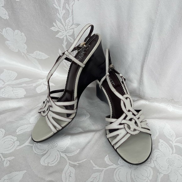 Franco Sarto leather wedge sandals size 7 - Picture 1 of 7